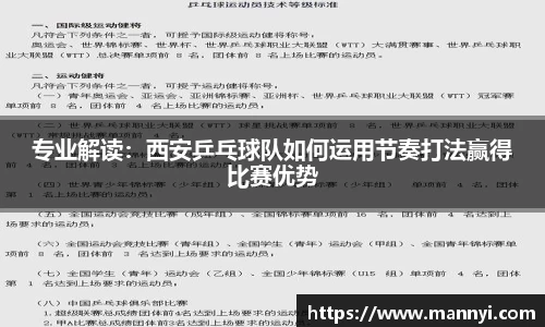 专业解读：西安乒乓球队如何运用节奏打法赢得比赛优势