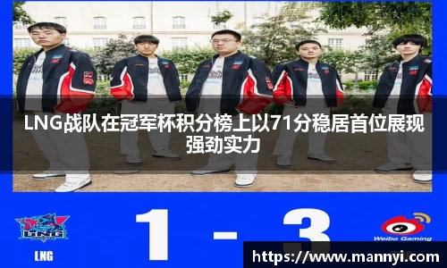 LNG战队在冠军杯积分榜上以71分稳居首位展现强劲实力